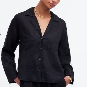 Madewell Resort Long-Sleeve Shirt black